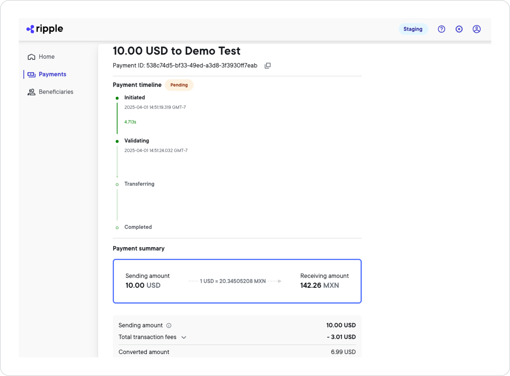 Payment details page RPD 2.0