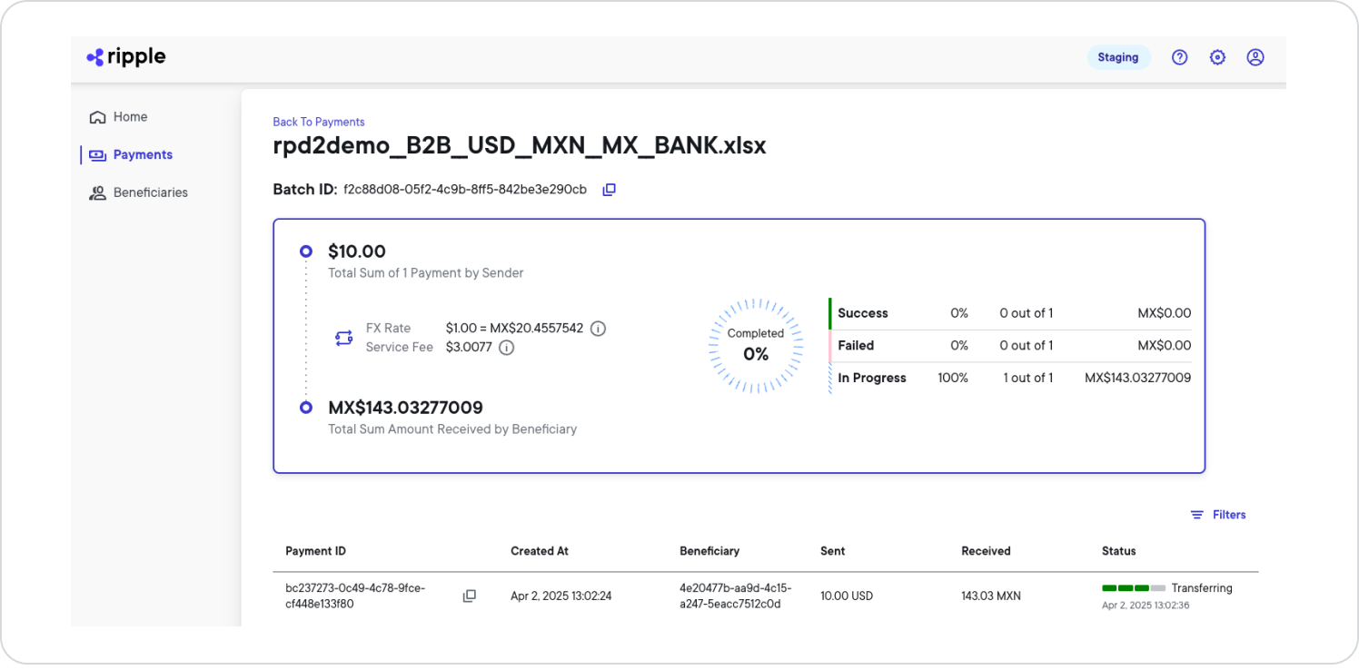 Batch payment complete